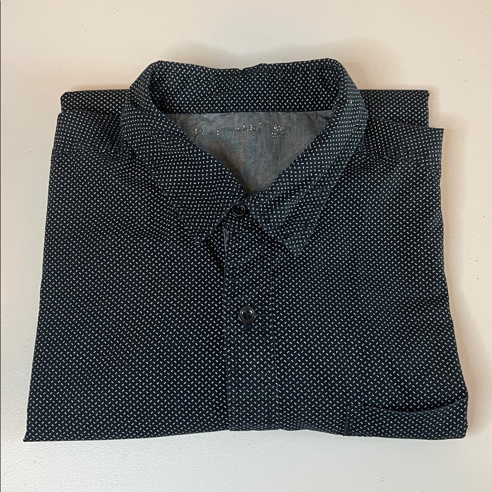 Airwalk Casual Button Down Shirt Black Print Size XL